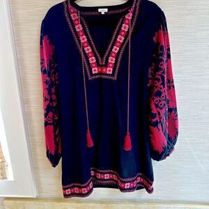 Talitha gently worn embroidered cotton dress- size M